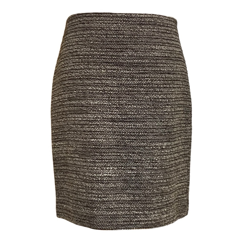 Elegant‎ Ann Taylor Tweed Boucle Career Pencil Skirt Cream Brown Wool  Size 6